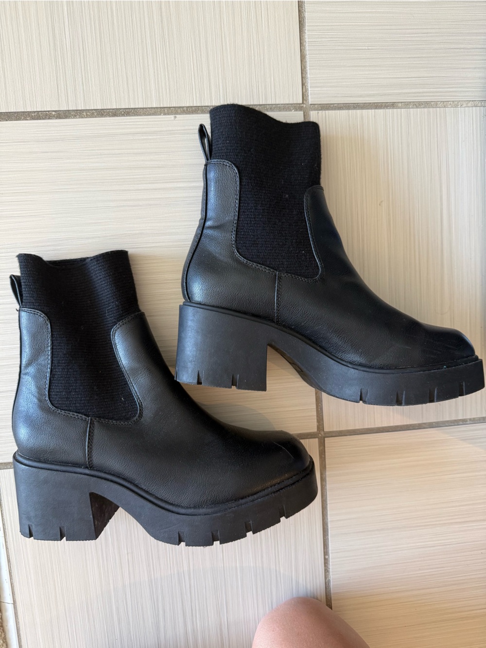 Sun + Stone Black Platform Booties